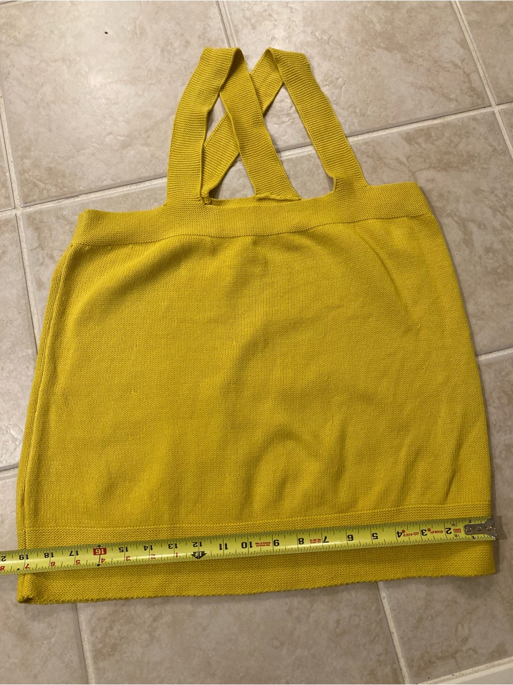 LOFT Lemon Yellow Knit Sleeveless Sweater with Wide Straps